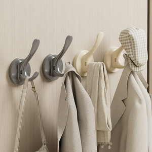 Suction Cup Hooks Wall Mounted Round Off White And Gray Removable For Clothes <b>Bags</b> <b>Hats</b> Scarves Bathrooms Toilets - Product Image 1