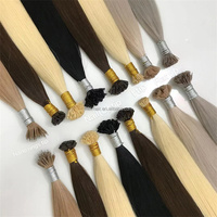 Extensions de cheveux naturels en kératine, cheveux vierges Remy, cuticules alignées, double épaisseur, pointe en I, 100% cheveux humains