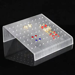 Rak Display anting-anting kancing akrilik es, Meja pajangan anting-anting akrilik tindik tubuh pemegang perhiasan Lucite hidung kancing Display untuk toko - Product Image 1