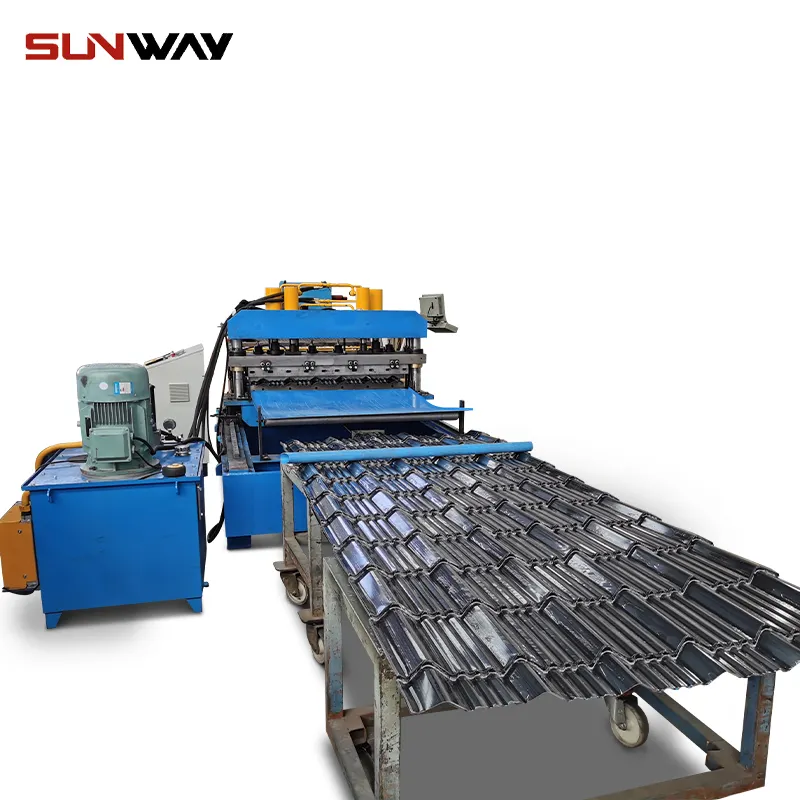 Máquina de fabricación de azulejos de acero, Panel de azulejo de techo de Metal, máquina formadora de rollo en frío