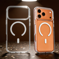 Casing Ponsel Magnetik Transparan Hibrida dengan Perlindungan Anti Benturan untuk iPhone 16 Pro 17 Air Pro Max, Mendukung Pengisian Daya Nirkabel