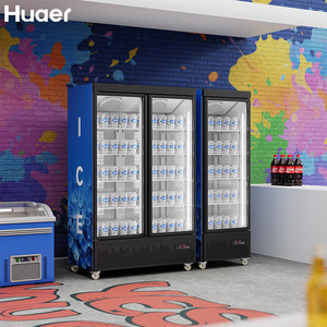 Comercial Supermercado Bebida Enfriador Vitrina Refrigerador Cubitera Congelador Vertical Expositor - Product Image 2