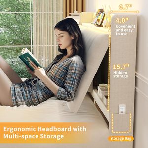 Nữ Hoàng nền tảng khung giường, hiện đại giữa thế kỷ nền tảng bedframe với rắn gỗ chân - Product Image 6