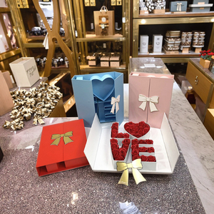 Caja rectangular de flores de doble puerta Ammy LOVE PARA EL Día de San Valentín, regalo de flores de boda, caja de embalaje de flores rosas eternas - Product Image 1