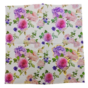 Serviettes en papier carrées imprimées or violet pour fêtes, événements haut de gamme, mariages, mouchoirs jetables transfrontaliers - Product Image 5