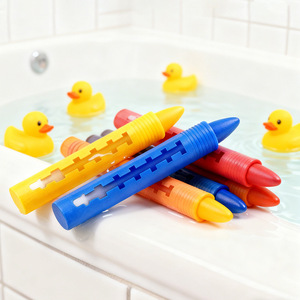 Crayons de bain pour enfants Bonvada, crayons à dessin à eau 5 couleurs personnalisables, crayons à dessin lavables, pastels à l'huile DIY - Product Image 2