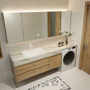<span class=keywords><strong>Lavadora</strong></span> montada en la pared de 64 pulgadas, modelos de gabinetes de baño, muebles de baño, lavabo, tocador de fregadero único con espejo - Product Image 3