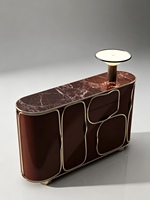 Console d'entrée en bois massif de style italien, meuble de rangement mural de luxe léger, buffet design pour salon de villa