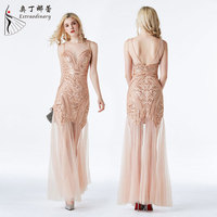 Robes de soirée scintillantes en perles argentées, robe de bal, robes de soirée à paillettes pour femmes et filles, robe de soirée longue