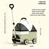 Poussette pour animaux de compagnie, petite poussette pliable en métal pour chats et chiens, idéale pour les sorties en plein air