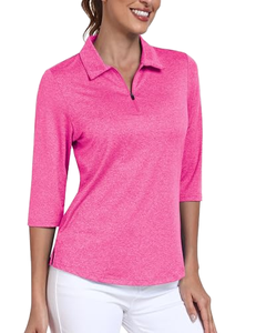 For Neck <b>Aesthetic</b> Tennis Sports Wear Women Front Half Zipper for T-shirts Casual Regular Knitted Breathable Print Sports <b>Tops</b> - Product Image 1