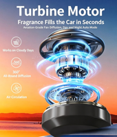 Diffuseur d'air de voiture rotatif à énergie solaire en alliage d'aluminium, décoration parfumée flottante étoilée pour véhicule