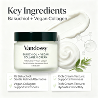 Crème pour le visage au bakuchiol, alternative végétalienne au rétinol, hydratant avec vitamine E, vitamine B5, huiles végétales, peau lisse, hydratée et éclatante