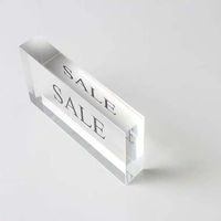 Logo personnalisé 20MM bloc acrylique transparent solide écologique pour moderne magasin affichage Cube imprimé Photo photo caractéristique poli