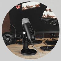 Microphone de studio d'enregistrement USB pour jeux vidéo Havit GK60 professionnel, microphone à condensateur pour diffusion en direct sur ordinateur de bureau, RGB