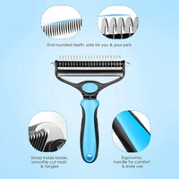 Outil de nettoyage pour animaux de compagnie 2 en 1, outil de perte de poils pour animaux de compagnie combinant un nœud ouvert, brosse d'épilation, peigne para mascotas