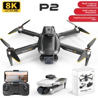 Drone P2 sans balais avec évitement d'obstacles, jouet d'exportation, photographie aérienne professionnelle 8K HD, quadricoptère GPS à retour automatique, pliable