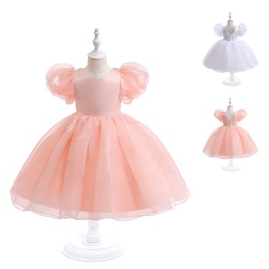 ODM OEM Fashion Children <strong>Puff</strong> Pink Dresses <strong>Baby</strong> Girls Boutique <strong>Costume</strong> Kids Solid Party Dress <strong>Costumes</strong> - Product Image 1