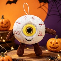 Ornement en peluche œil d'Halloween, pendentif suspendu effrayant avec yeux sanglants, décoration de fête, vente en gros, faible MOQ