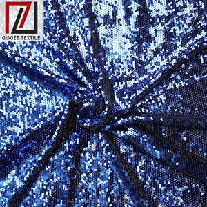 De grandes quantités de sur mesure double bleu navi bleu dentelle sequin tissu extensible - Product Image 2