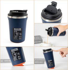 Caneca térmica com ventosa para viagem, garrafa térmica de água com copo de água 380ml - Product Image 2