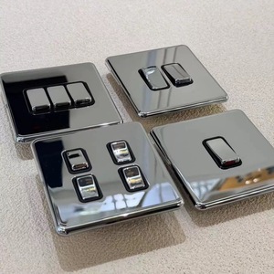 Modern Stainless Steel Wall Switches 2-Gang Touch Control Mirror Finish IP20 16A 230V EU Plug <b>Socket</b> Panel - Product Image 2