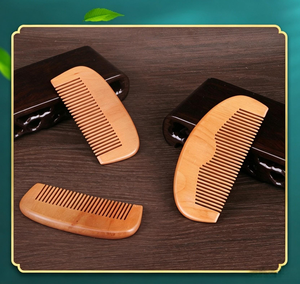 Peine para el cabello de madera más vendido, tamaño de bolsillo, de dientes anchos, desenredante, con palma arqueada, herramienta de peinado - Product Image 5