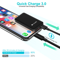 Cargador GaN Ultra Delgado de 20W, 1 USB-C, 1 USB-A, Plegable, Enchufe Estadounidense, Carga Rápida PD QC, Cargador de Pared de Viaje