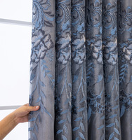 Rideaux de luxe modernes pour salon et balcon, couleur unie, double couche, rideau brodé