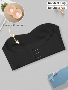 <span class=keywords><strong>Soutien</strong></span>-<span class=keywords><strong>gorge</strong></span> <span class=keywords><strong>bandeau</strong></span> push-up sans bretelles, sans couture, sans armatures, respirant, style simple noir, <span class=keywords><strong>grande</strong></span> <span class=keywords><strong>taille</strong></span>, fermeture avant, sexy, pour femmes - Product Image 2