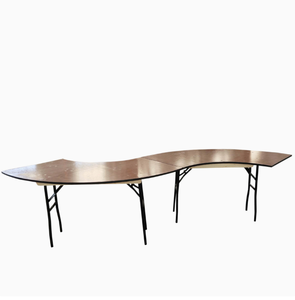 Tavolo da Pranzo Rettangolare Pieghevole Moderno con Gambe in Metallo <span class=keywords><strong>e</strong></span> Piano in Legno Massello Resistente per Hotel ed Eventi Nuziali - Nessun Montaggio Richiesto - Product Image 4