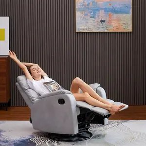 Sillón reclinable manual con mecedora y silla deslizante giratoria, Sillón de masaje y sillón reclinable de calor, 2 unidades