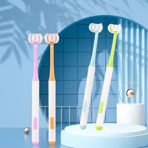 Dental Brush Teeth Care 3-sided U-shaped Soft Toothbrush for Adults Travel Household Teeth Brush