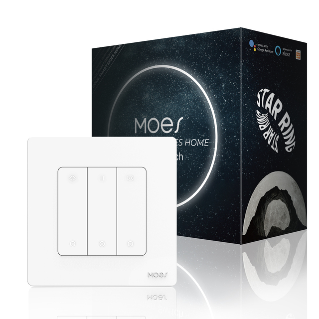 MOES TUYA Smart ZigBee Star Ring Curtain Switch for Roller Shutter Electric Curtains Blind Motor Alexa/Google Home