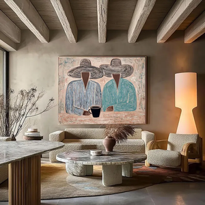 Opere <span class=keywords><strong>d</strong></span>'<span class=keywords><strong>Arte</strong></span> Realistiche con Doppio Ritratto, Dipinti a Olio Minimalisti Ecologici su Tela per Decorazione <span class=keywords><strong>d</strong></span>'Interni di B&C Art - Product Image 4