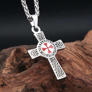 yunnique <b>Cross</b> Titanium Steel Men's Necklace Stainless Steel Pendant Kettle Knot Design Fashion Jewelry - Product Image 3