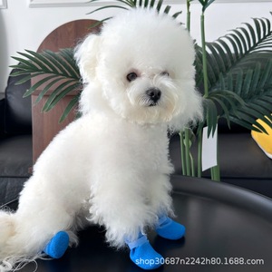 Calcetines Impermeables para Perros Aite, Botas de Lluvia Antideslizantes de Silicona para Razas Pequeñas, Bichón Frisé, Teddy, Todas las Estaciones, Estilo Simple Monocromático - Product Image 4