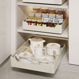 Kitchen Pull-out <b>Storage</b> Shelves Tableware Separate <b>Storage</b> <b>Box</b> Kitchen Cabinet Organizer Drawer - Product Image 3