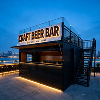 Maison conteneur avec terrasse sur le toit, structure en acier modulaire préfabriquée de 20 pieds pour café commercial, certifiée CE