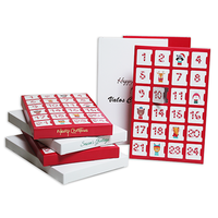 Calendrier de l'Avent personnalisé de Noël, 24 pièces, boîte cadeau en carton, laminage mat, gaufrage, recyclable, pour chocolat, cosmétiques, surprise