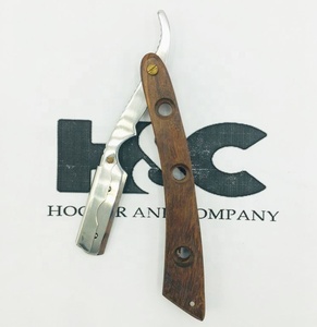 Navaja de afeitar de madera para Barbero, cuchillo plegable de borde recto con mango de madera, Logo personalizado hecho en paquistaní, novedad - Product Image 6