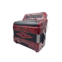 Instrument d'accordéon professionnel JB3412E Grille noire en celluloïd rouge à 34 boutons 12 basses à 6 registres avec boutons noirs