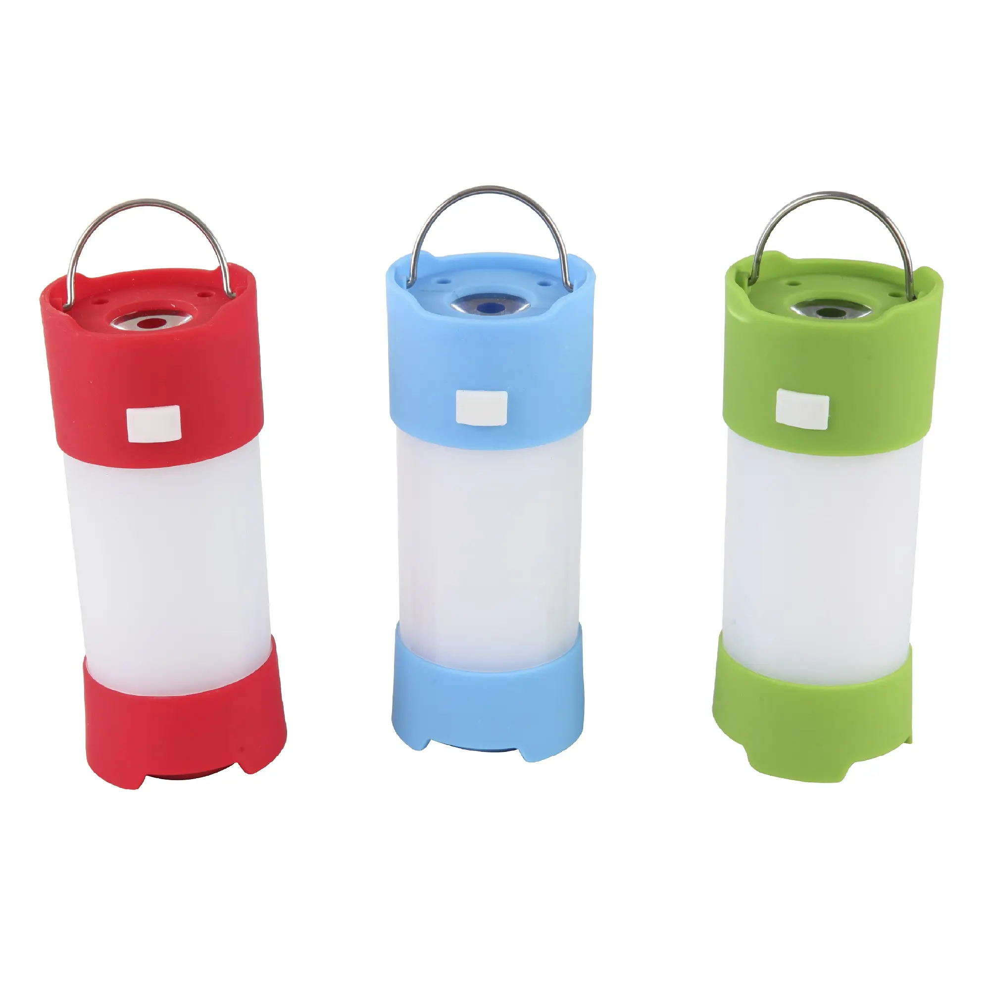 Lámpara de luz LED con batería seca de varios colores, linterna Led brillante con gancho y imán potente, Mini linterna de plástico