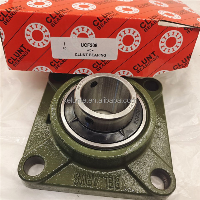 2-Pack UCF205-14 Pillow Block Bearings - 7/8" Bore Self-Aligning Cast Iron Mounted Bearings