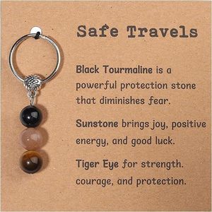 Un cadeau de porte-clés en verre naturel qui implique un nouveau départ, un petit porte-clés de guérison pour soulager l'anxiété. - Product Image 1