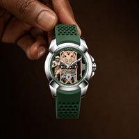 Reloj Deportivo para Hombre de 44 mm con Correa de Silicona, Cristal Reforzado con Minerales, Esfera Luminosa, Resistente al Agua, Diseño Hueco de Cuarzo