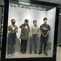 Boîte à photos pour événements de mariage, décoration extérieure, accessoires de photographie, photomaton avec lumières LED, taille et couleur personnalisables