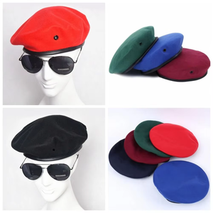 Bérets pour hommes et femmes, logo personnalisé, mode française, classique en <span class=keywords><strong>laine</strong></span> et cuir, artiste peintre, uniforme cosplay décontracté, casquette brodée - Product Image 2