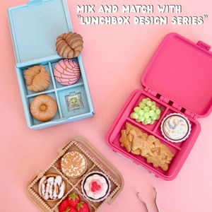 Ensemble de porte-clés clicker en forme de boîte de pâtisserie simulée, jouet de décompression alimentaire imprimé en 3D, pendentif portable - Product Image 5