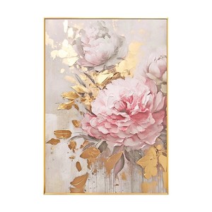 Hand Painted Peony Oil Painting Metal <b>Frame</b> Modern Living Room Wall Art <b>Large</b> Size Decorative Canvas Artwork - Product Image 5